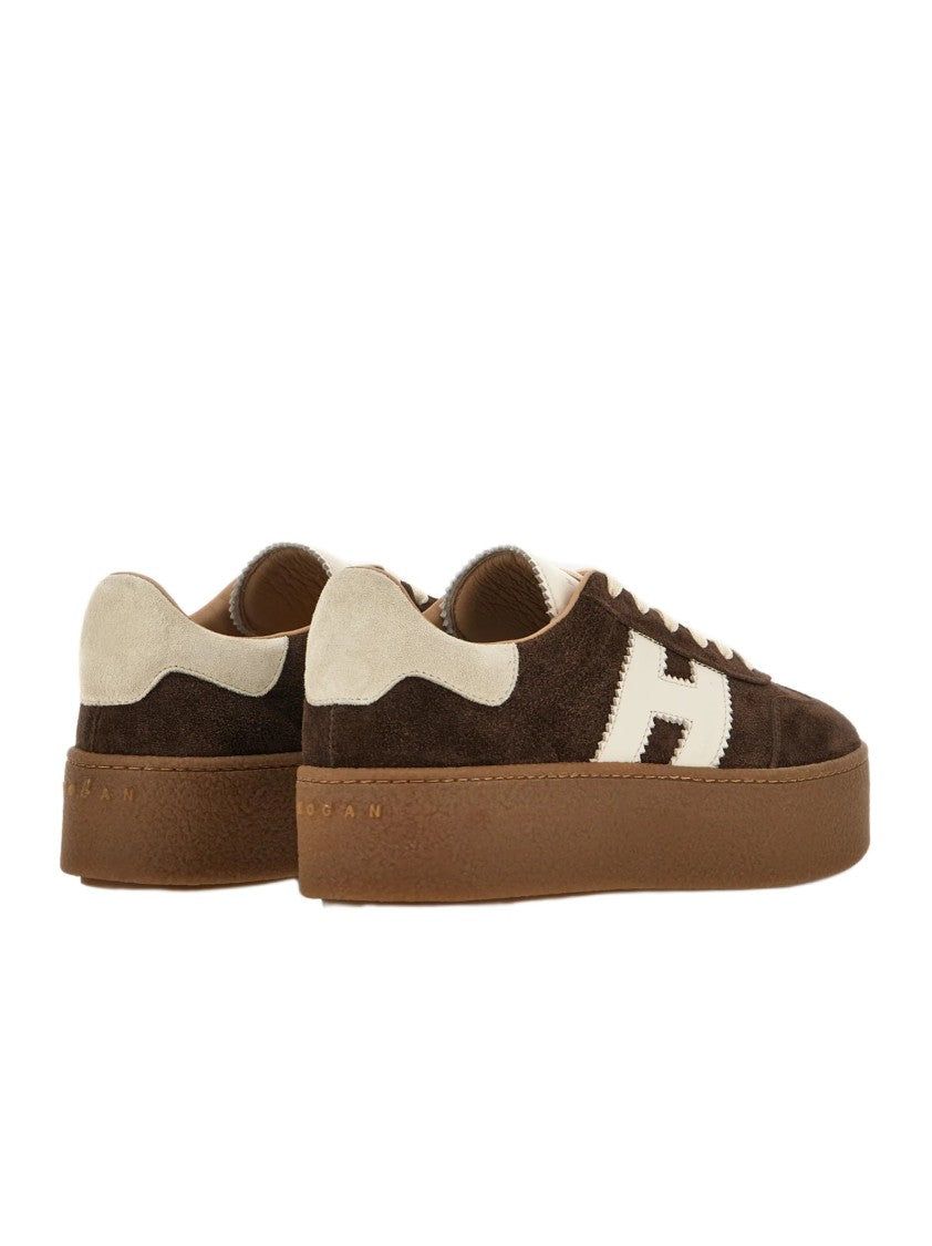 Hogan Brown Low-Top Sneakers With Platform Sole
