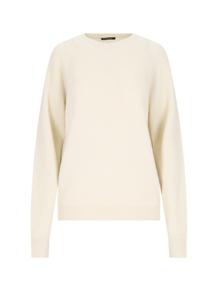 Canessa Basic Sweater In Cream Cashmere