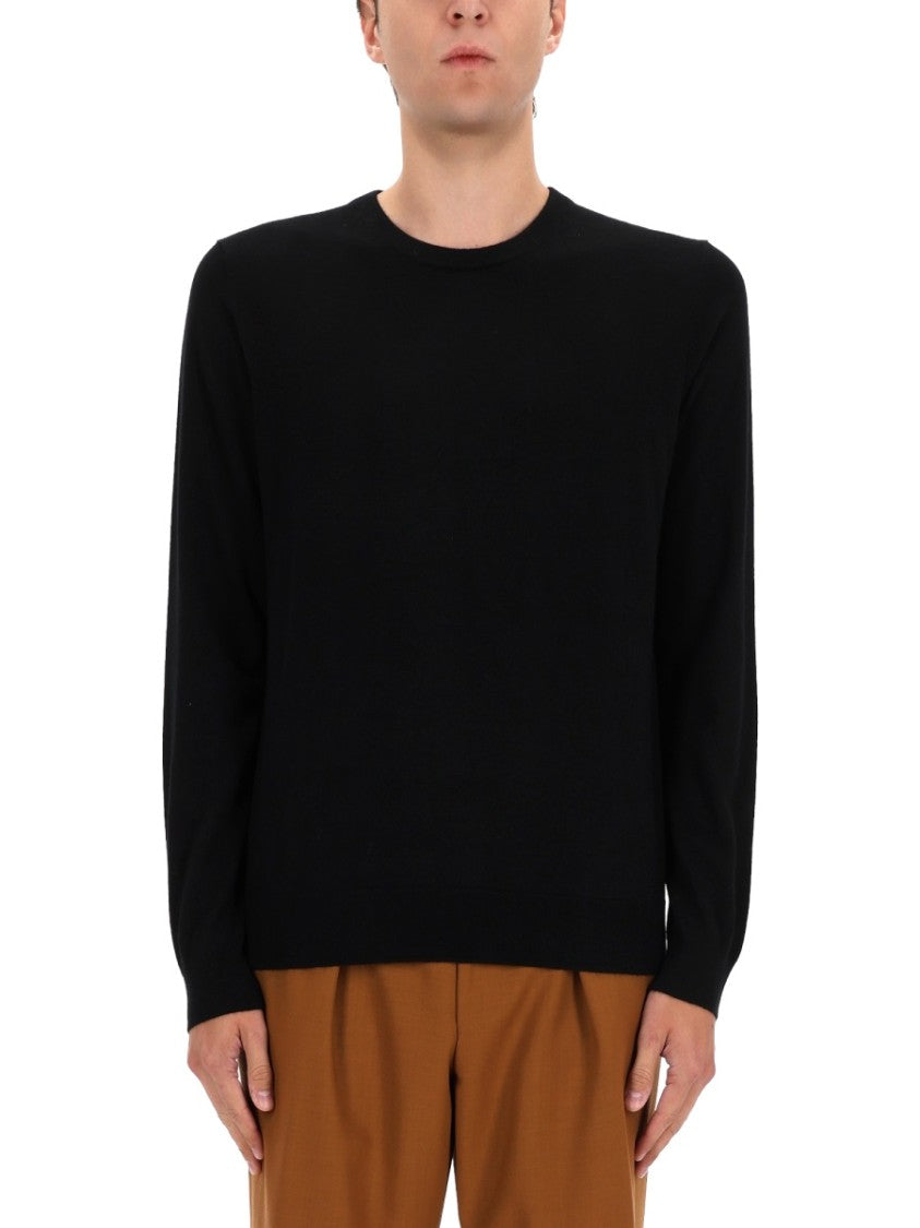 Boss Camel Cashmere Crew Neck Ribbed Sweater