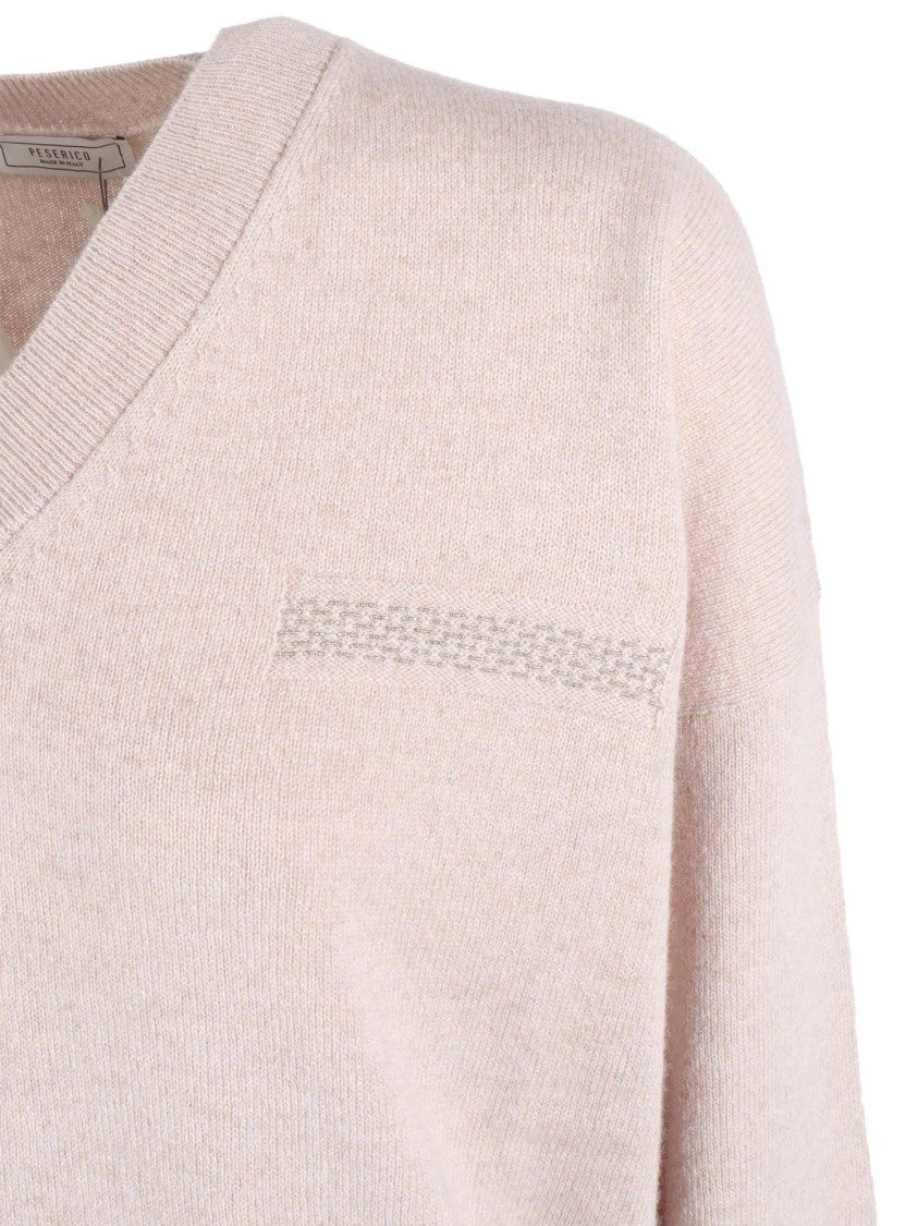 Peserico Relaxed Fit V-Neck Knitted Sweater