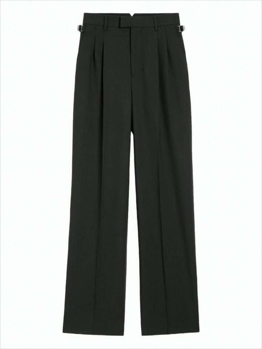 Ami Paris High-Waist Tailored Suit Pants With Wide-Leg Silhouette