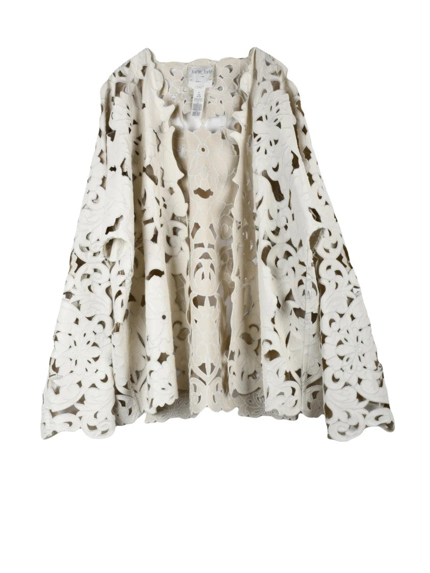 Forte Forte Light Grey Perforated Polyurethane Viscose Jacket