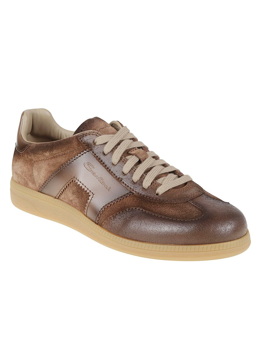 Santoni Dbs Oly Low-Top Calf Leather Sneakers
