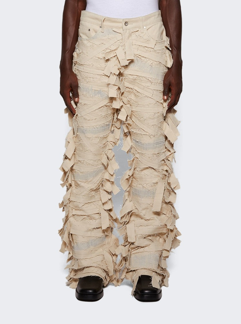 Who Decides War Engulfed Denim Jeans Cream