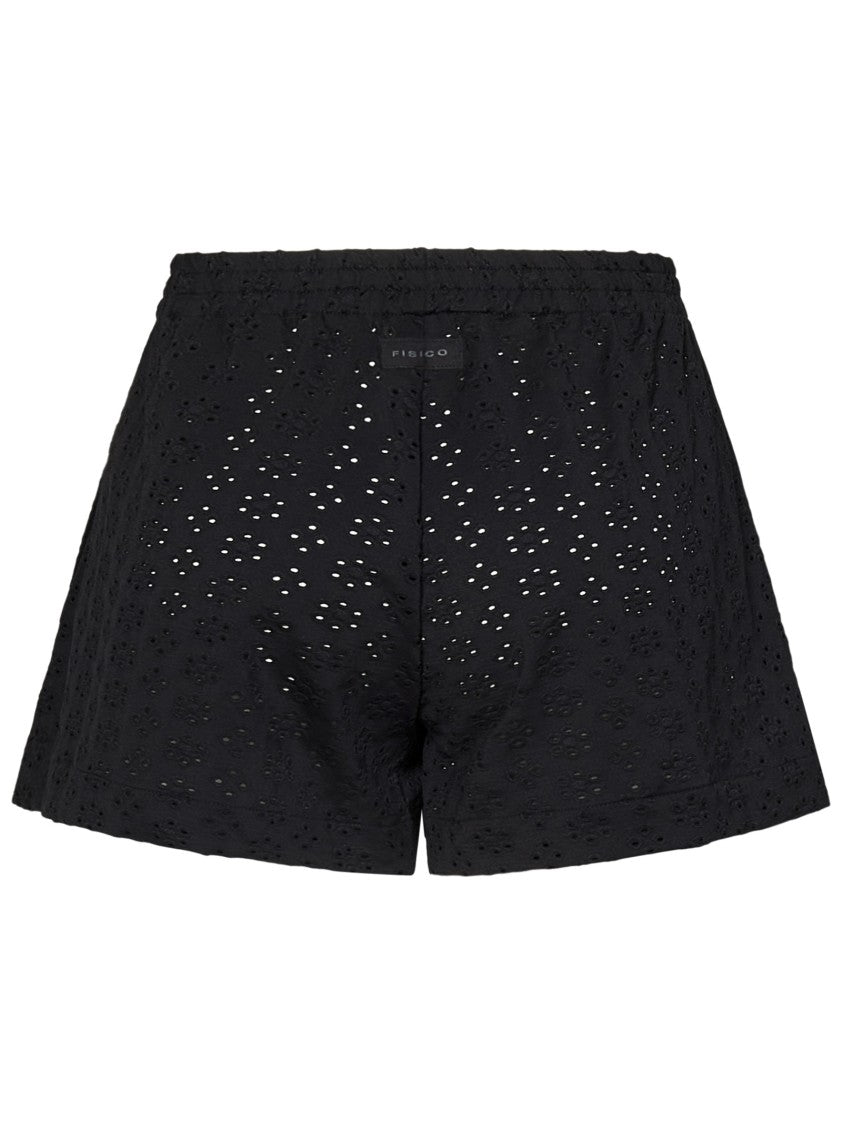 Fisico Microfibre Black Shorts With Elasticated Waist