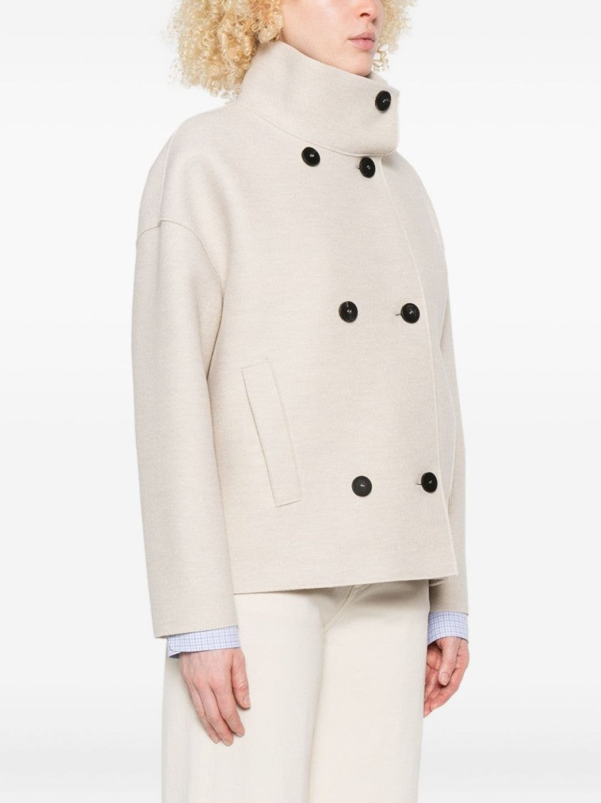 Harris Wharf London Beige Short Boxy Coat