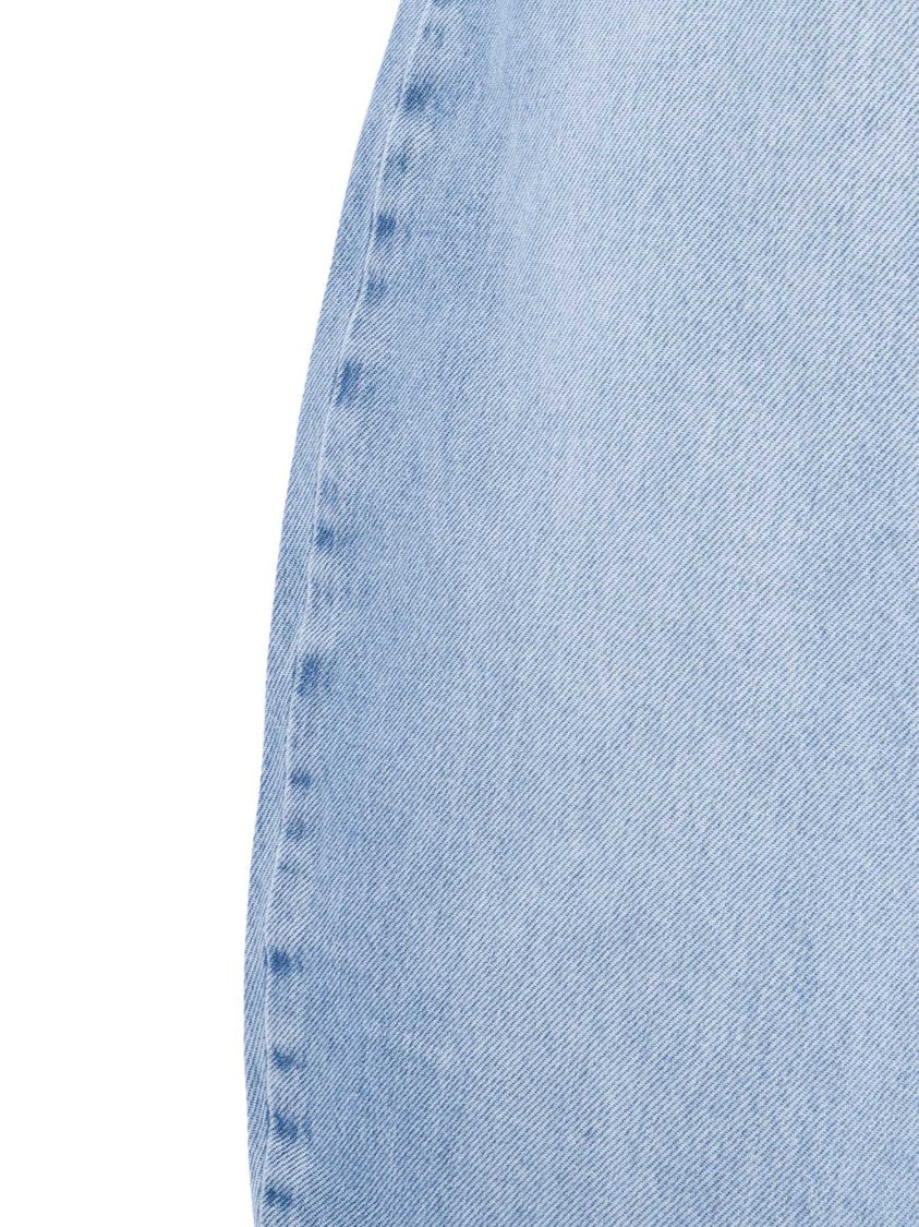 Rotate Blue Draped Barrel Leg Jeans