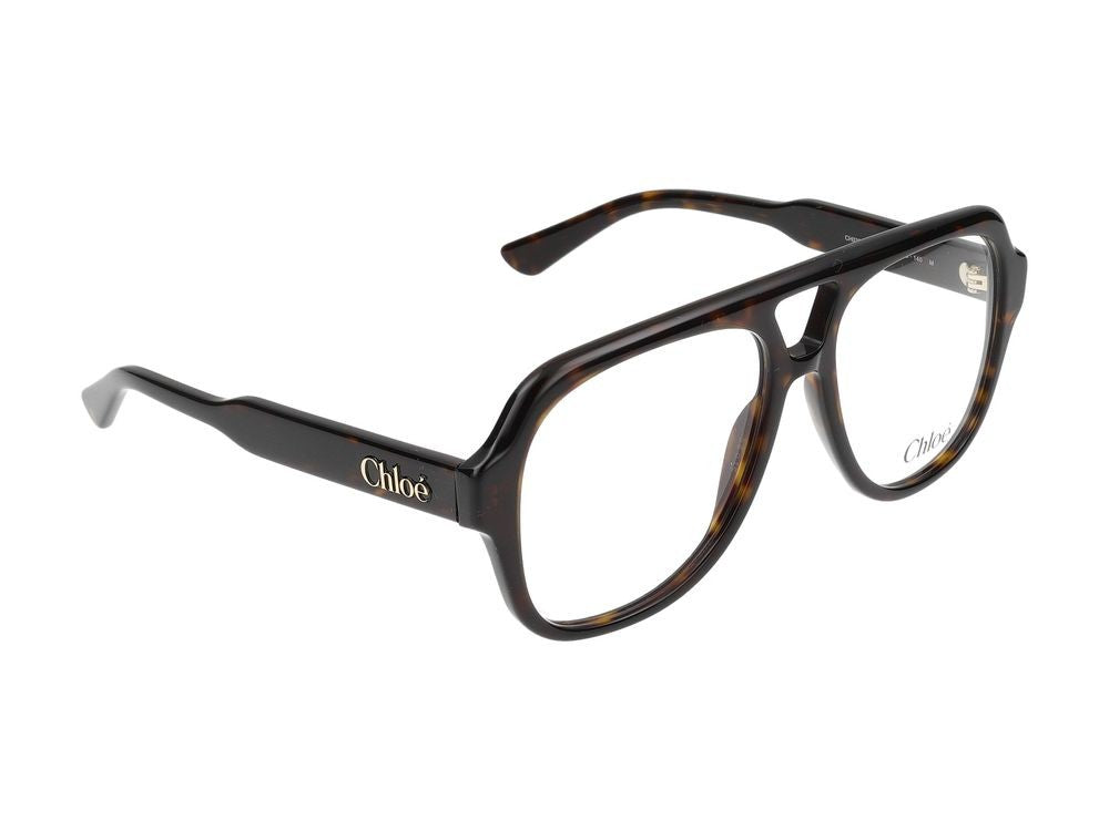 Chloé Oversized Square Eyeglasses With Subtle Metallic Branding