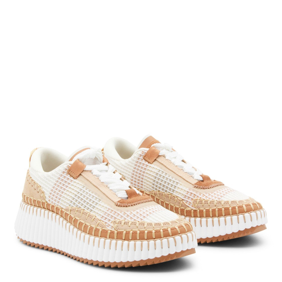 Chloé Cinnamon Rubber Lace-Up Sneakers