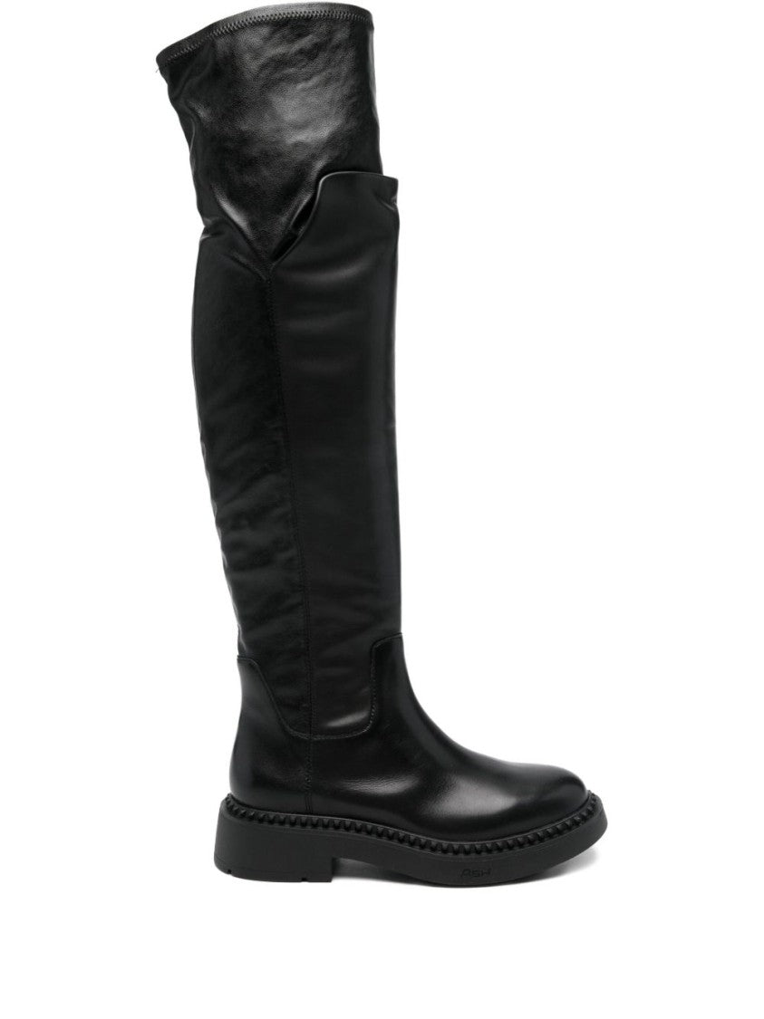 Ash Tall Black Boots With Rounded Toe
