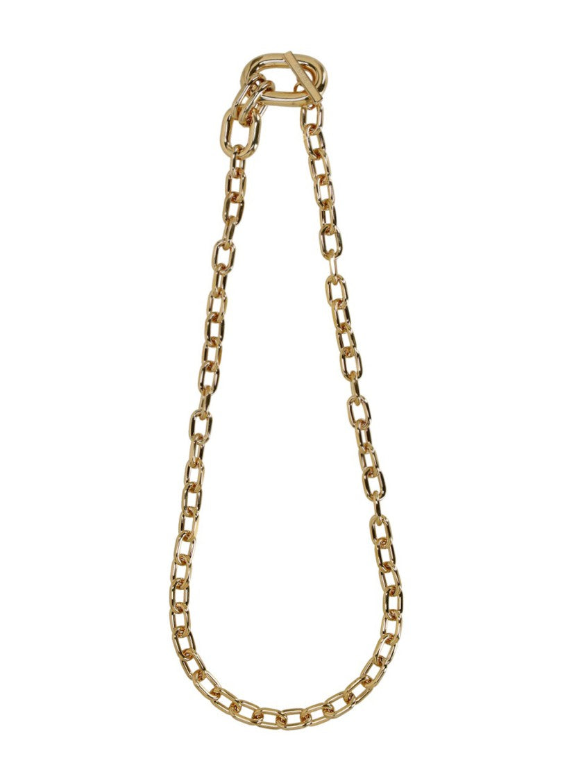 Rabanne Gold Chain Necklace With Elongated Links And T-Bar Fastening