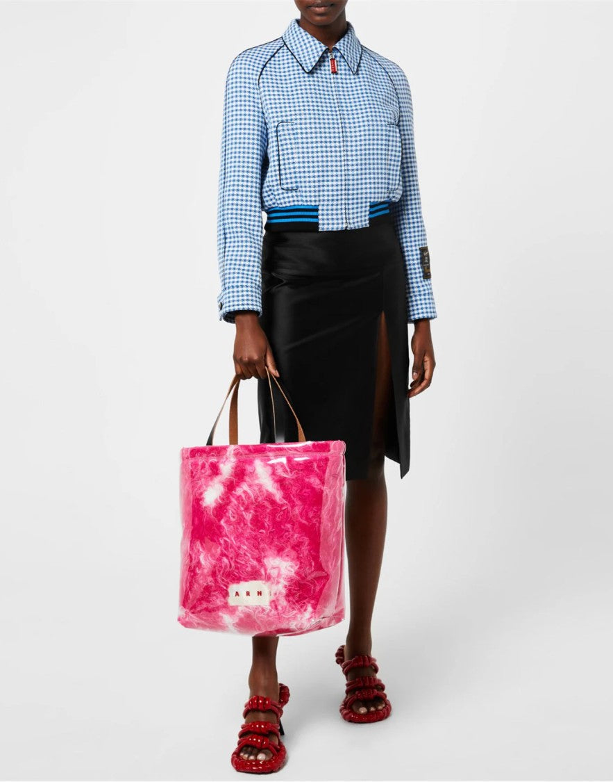 Marni Logo Patch Covered Shearling Tote Bag