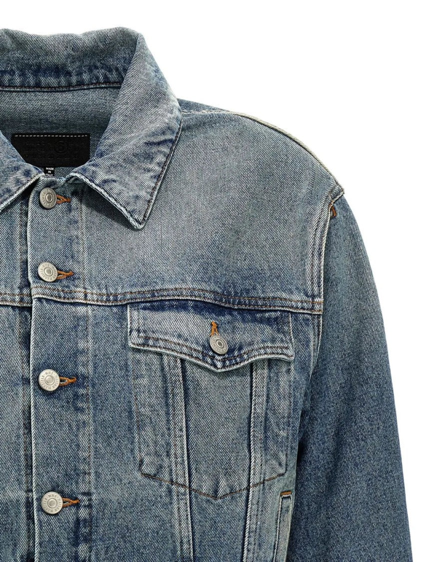 Mm6 By Maison Margiela Cut-Out Denim Jacket