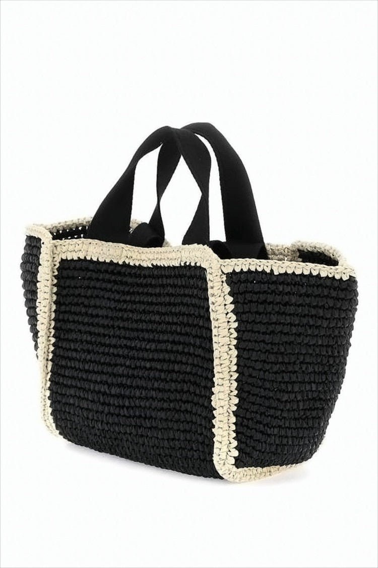 Marni Structured Woven Tote Bag With Embroidered Detail