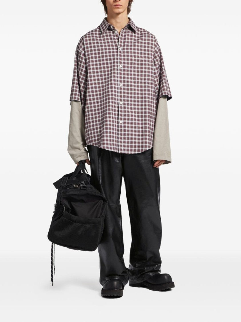Balenciaga Layered Checkered Shirt With Classic Collar