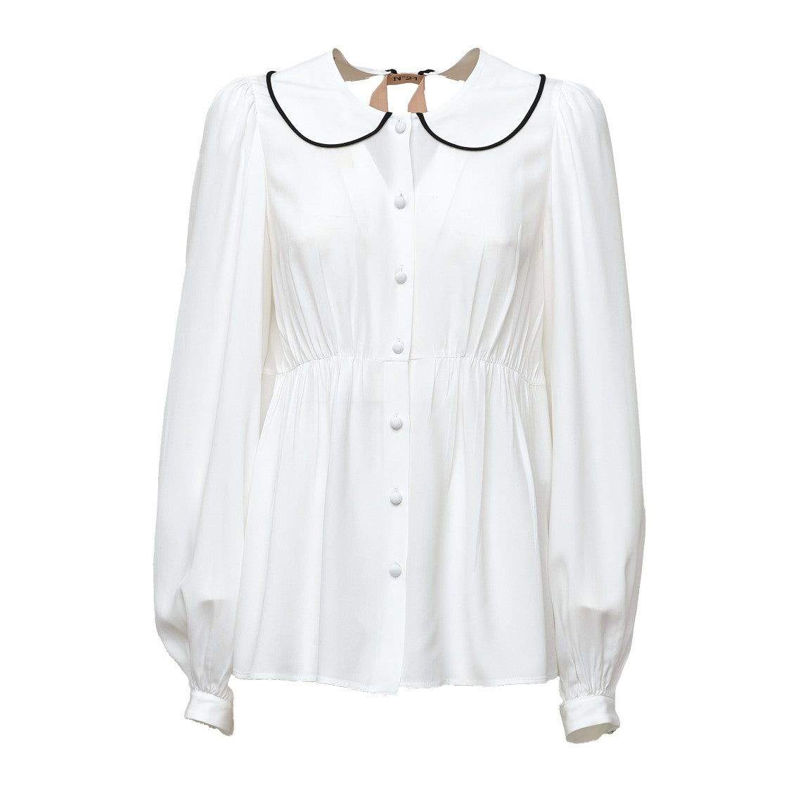 N°21 Jewel Button Gathering Waist Shirt