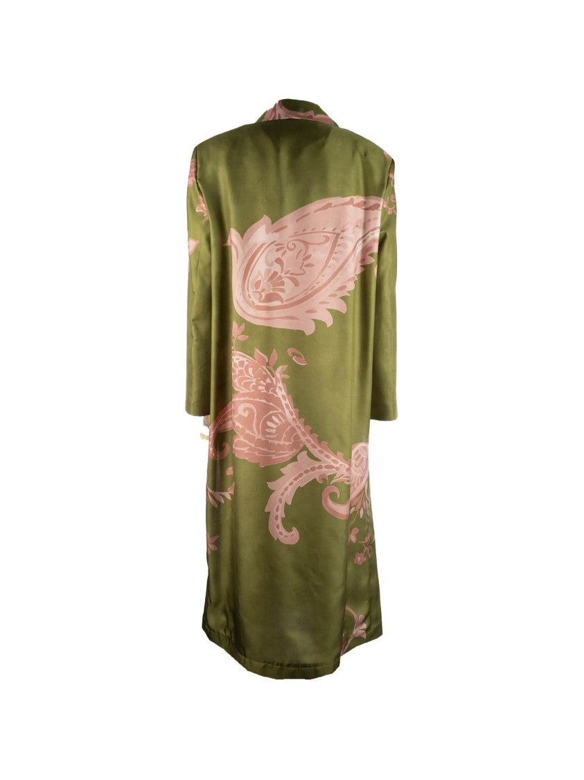 Co.Go Brown Silk Long Coat