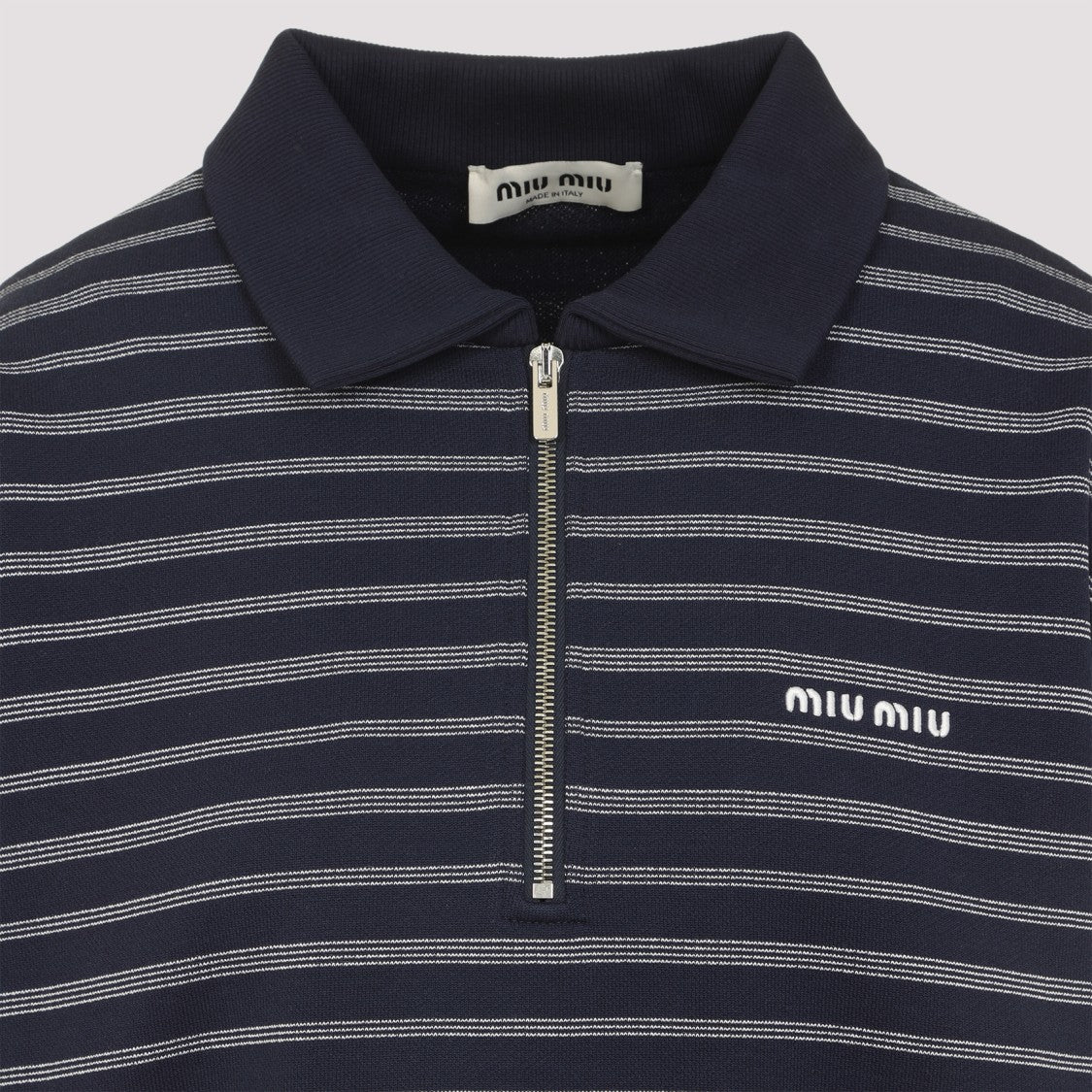 Miu Miu Half-Zip Pullover With Polo Collar