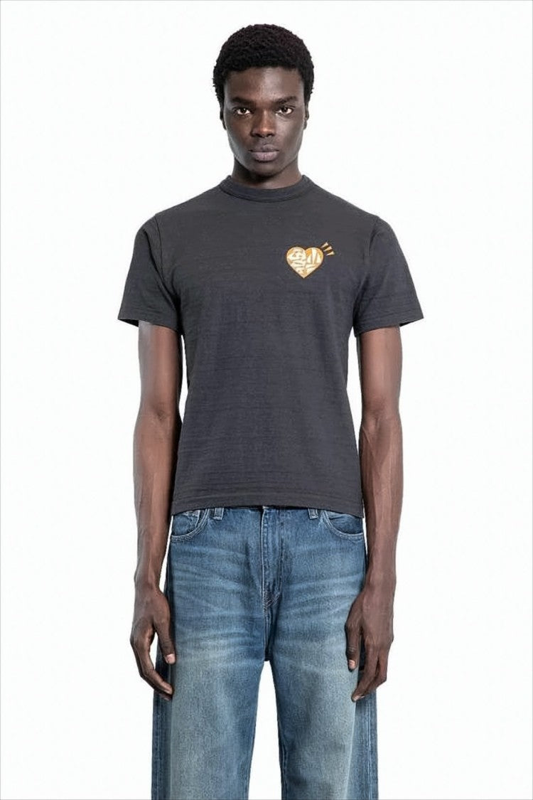 Humanmade Short-Sleeve Cotton T-Shirt With Heart And Snake Graphics