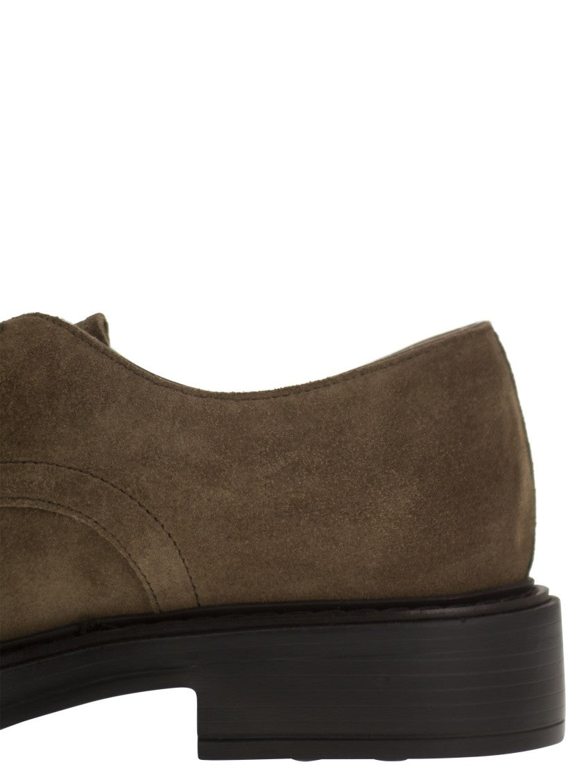 Tod's Brown Suede Lace-Up Derby Shoes