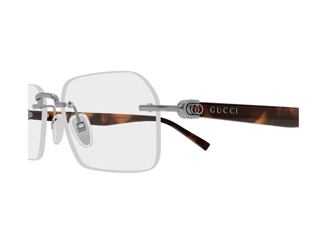 Gucci Tortoiseshell Gg2260o Rimless Rectangular Eyeglasses