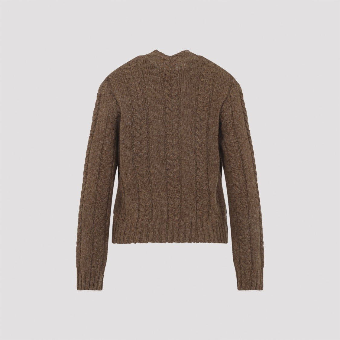 Loewe Cable Knit Sweater With Calfskin Accents