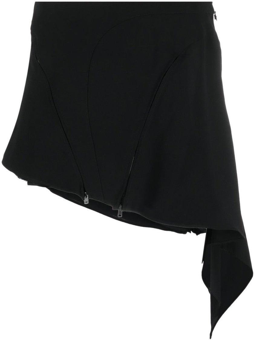 Mugler Asymmetric Draped Miniskirt With Modern Silhouette