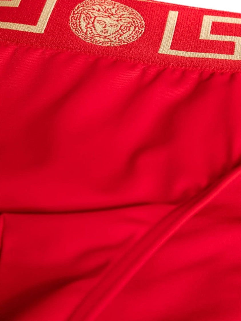 Versace Swim Briefs With Signature Greca Waistband