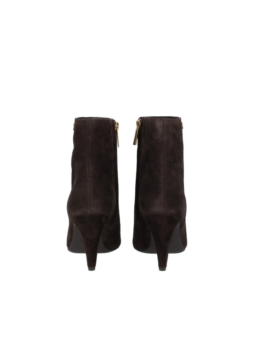 Michael Kors Brown Daniela Suede Pointed-Toe Ankle Boots
