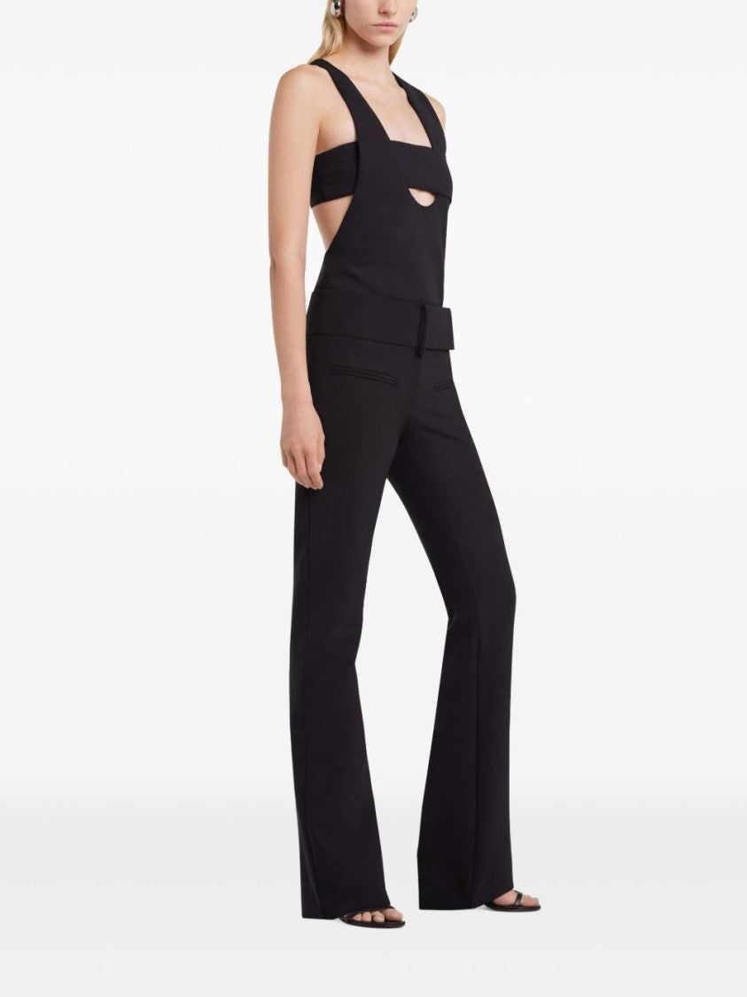Courrèges U-Neck Black Top With Cut-Out Detailing