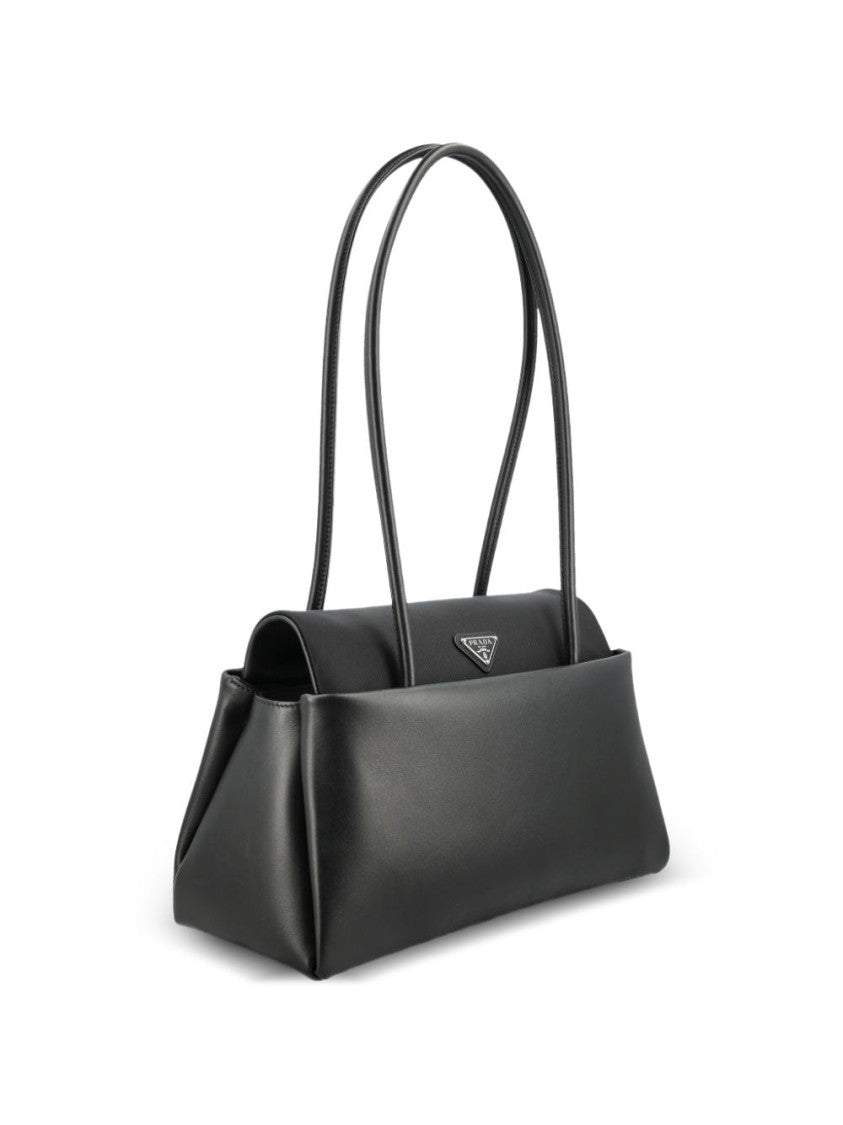 Prada Black Passage Leather Re-Nylon Flap Bag