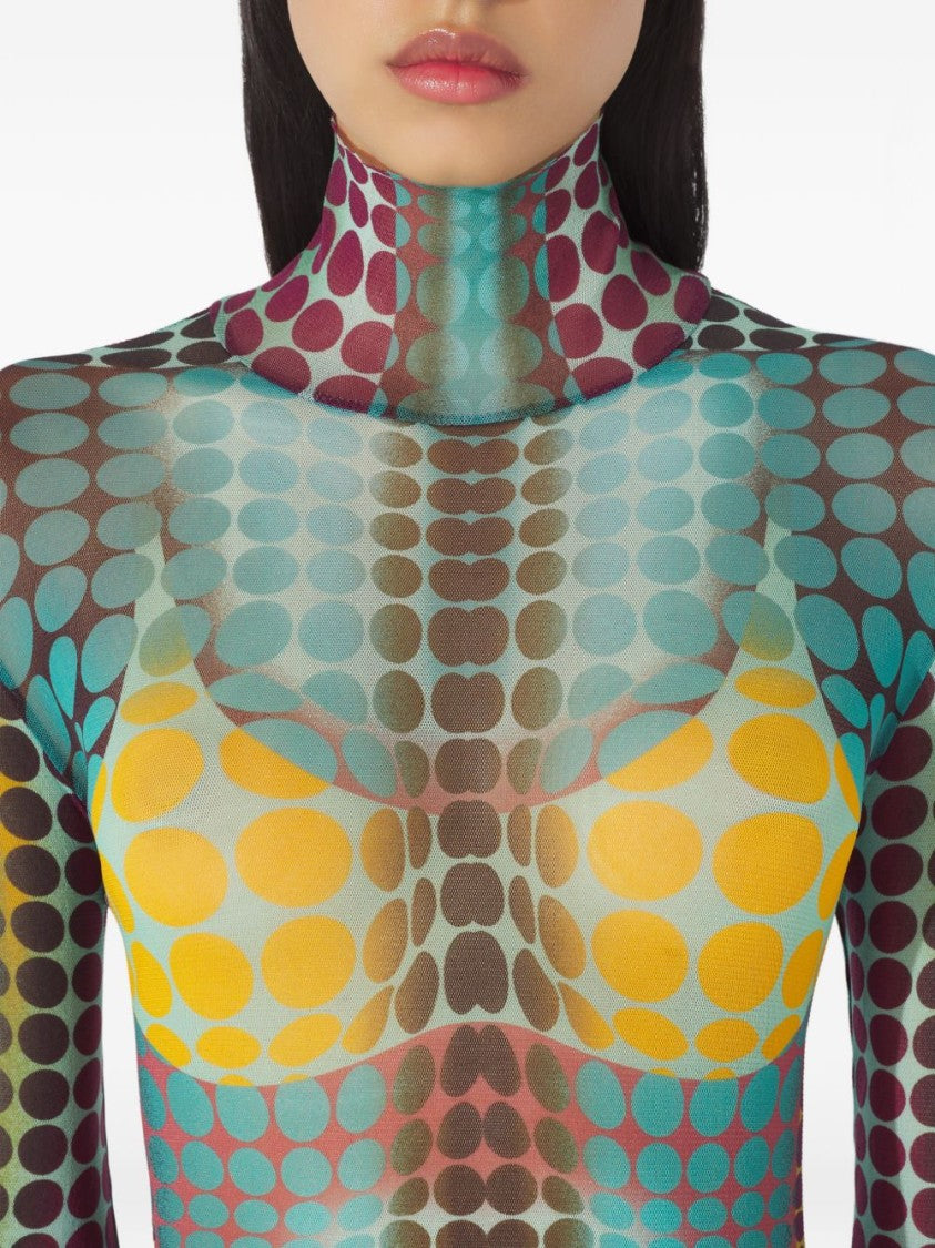 Jean Paul Gaultier Multicolour Silk And Nylon Casual Top
