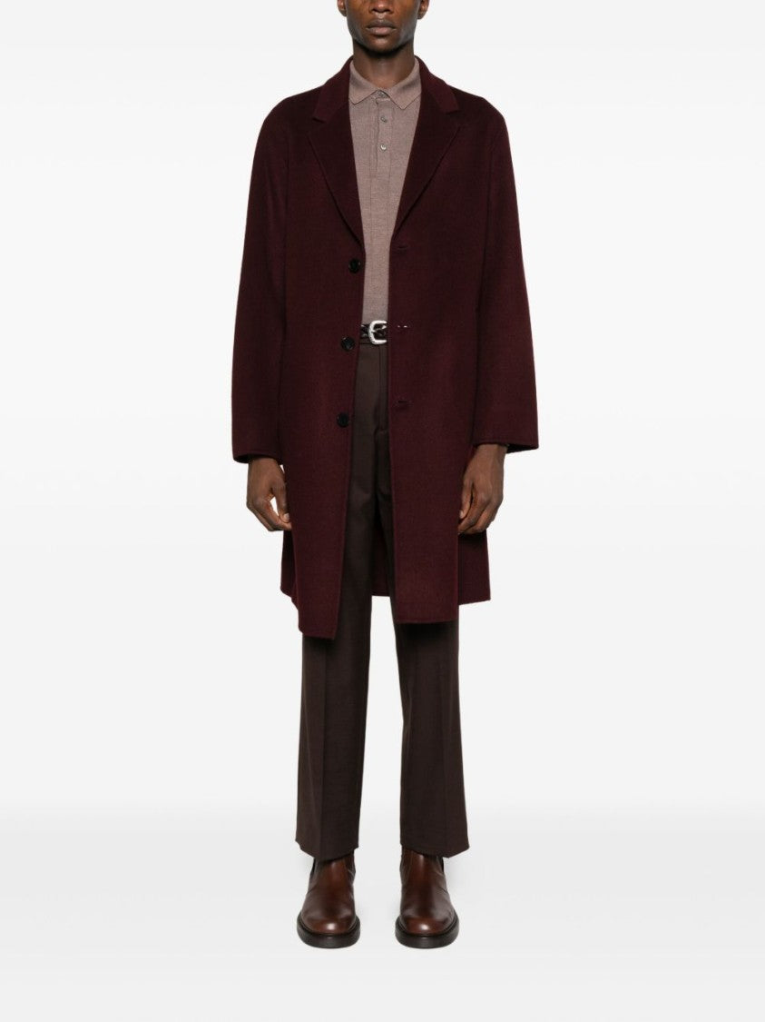 Amaranto Violet Straight-Fit Amaranto Coat