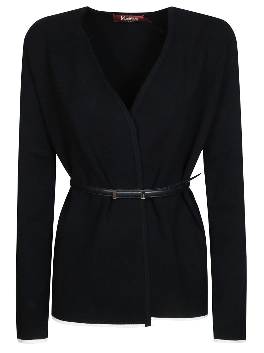 Max Mara Mstdente V-Neck Belted Knit Cardigan