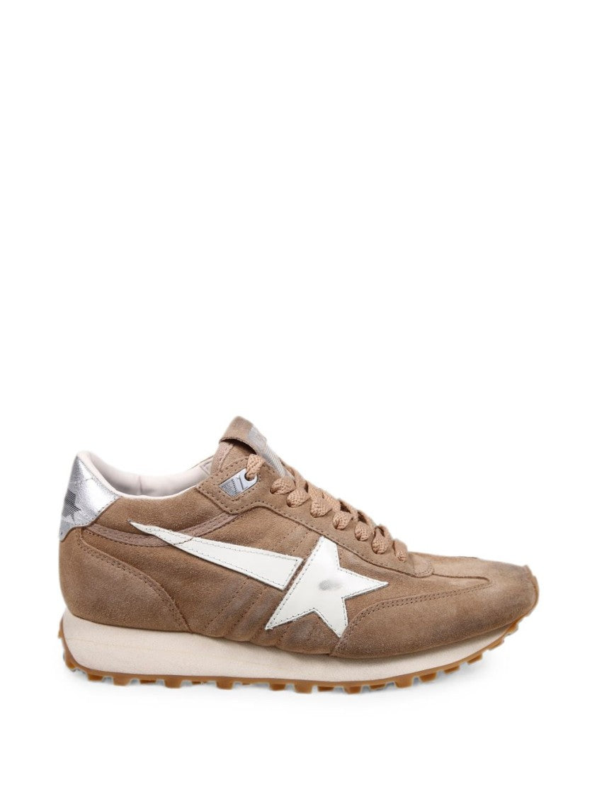 Golden Goose Taupe Suede Star Lightning Bolt Sneakers
