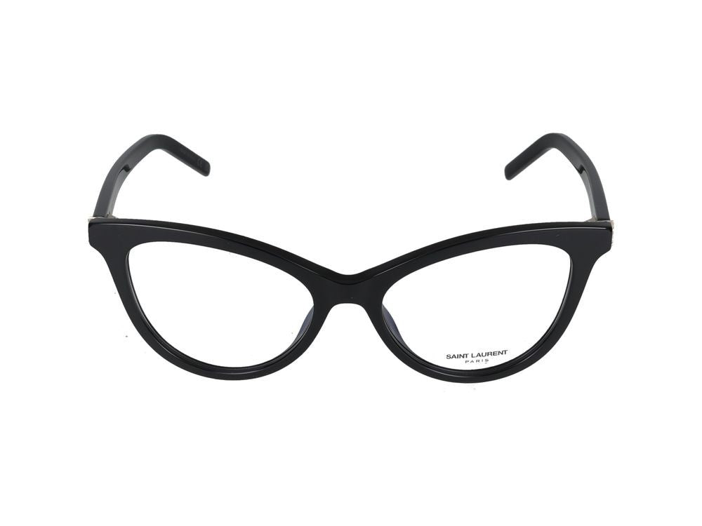 Saint Laurent Black Transparent Accents Rectangular Eyeglasses
