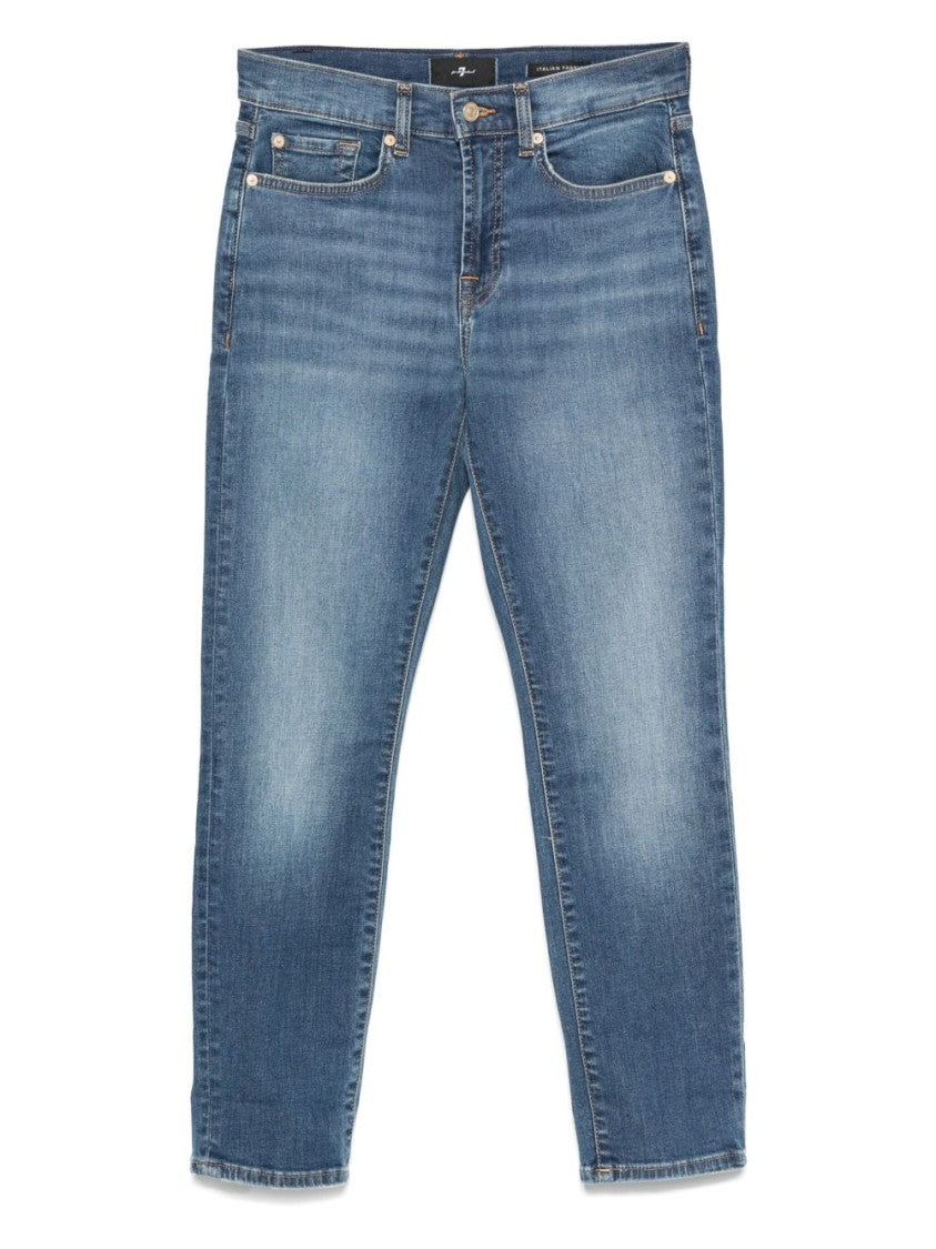 Seven Light Blue Wash Jeans With Concealed Fly