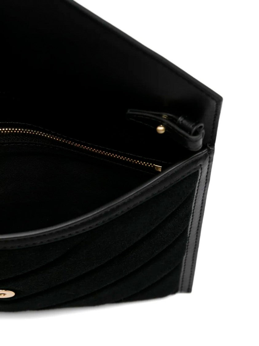 Pinko Quilted Black Bos Taurus Clutch Bag