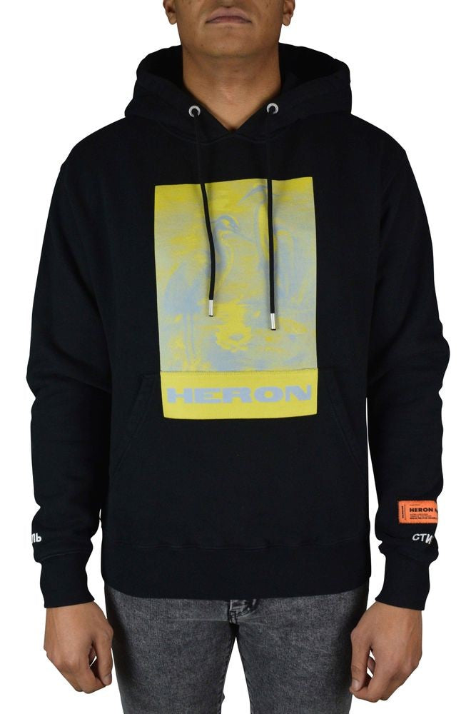 Heron Preston Litho Graphic Print Hoodie With Kangaroo Pocket