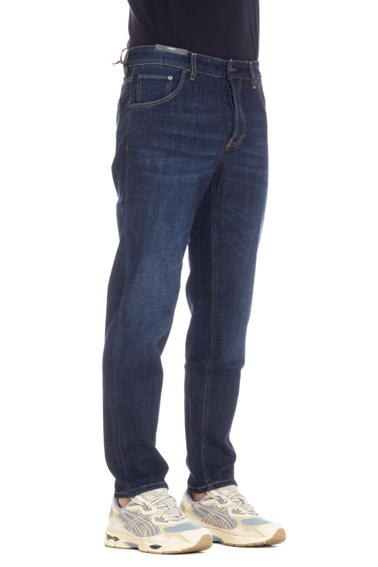 Pt Denim Dark Wash Camoscio Carrot Fit Jeans