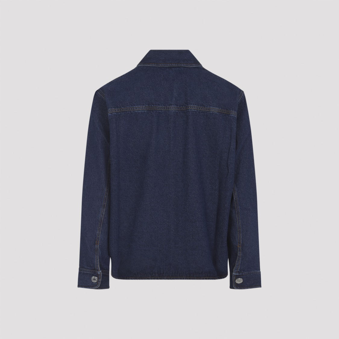 Ami Deep Indigo Blue Cotton De Coeur Overshirt