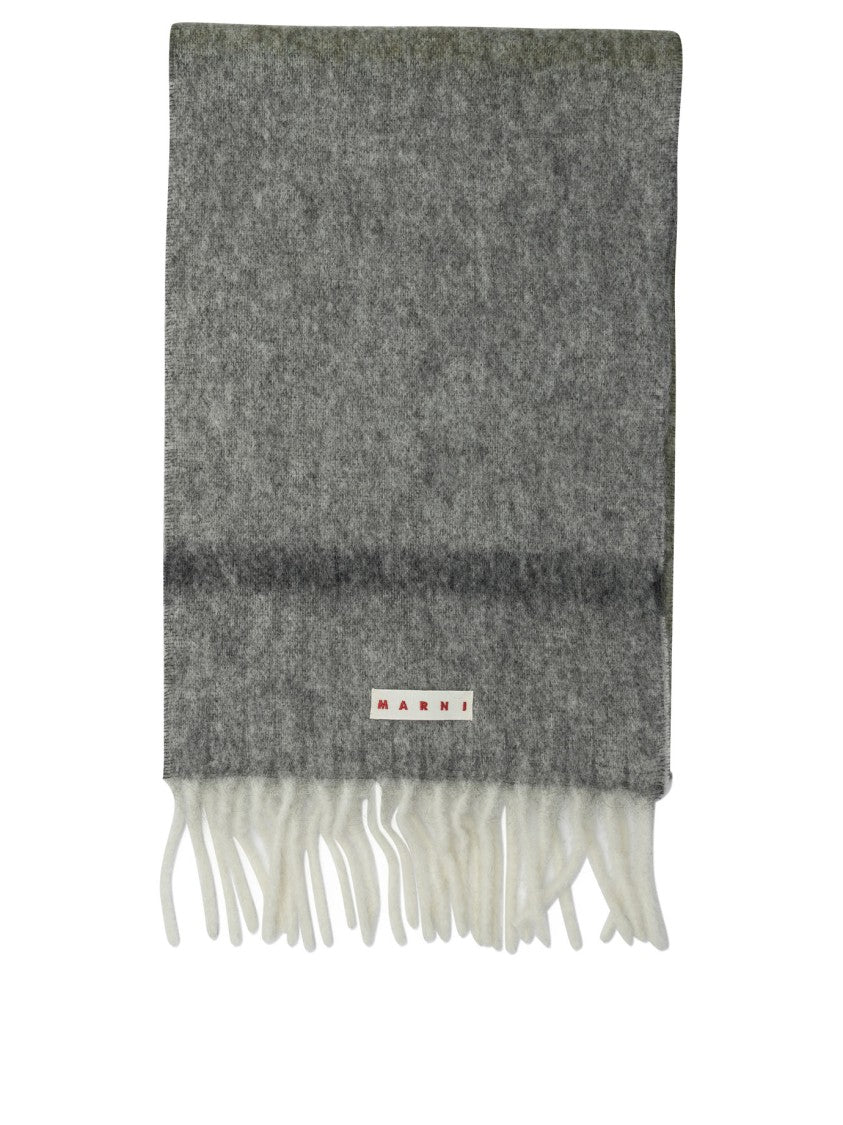 Marni Gradient Grey Mohair And Alpaca Scarf
