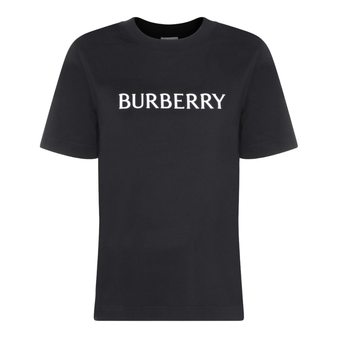 Burberry Short-Sleeve Black Top With Bold Logo Detail