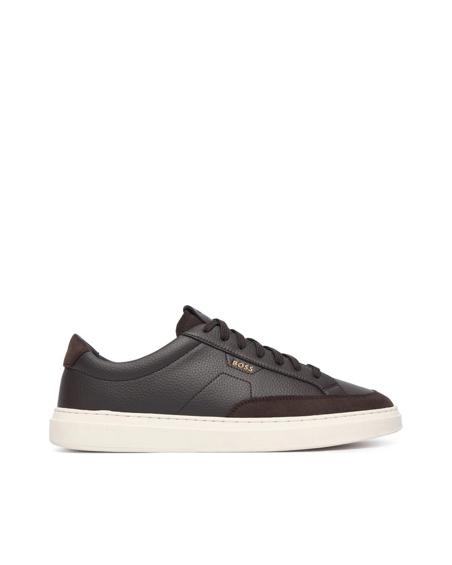 Boss Smooth Leather Lace-Up Sneakers