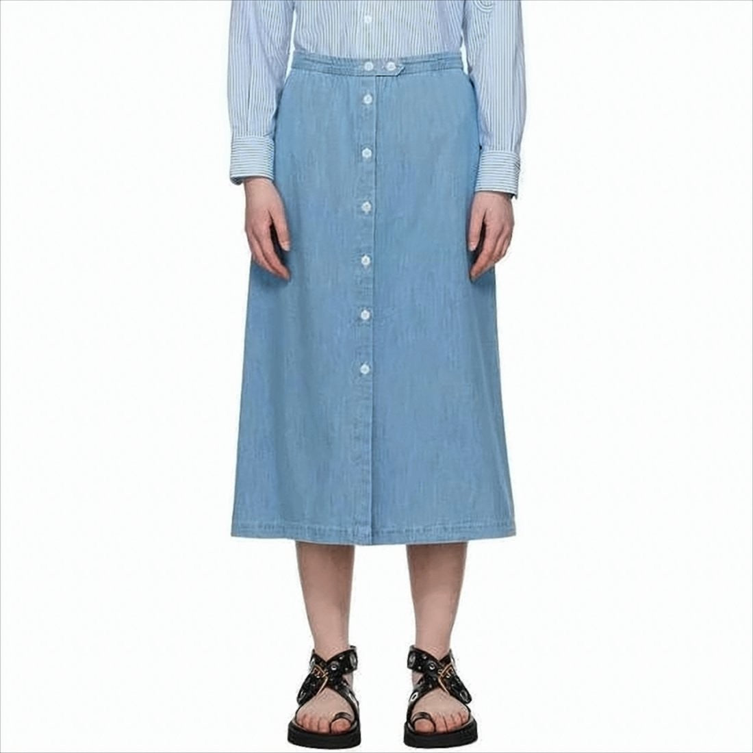 A.P.C. Light Denim Midi Skirt