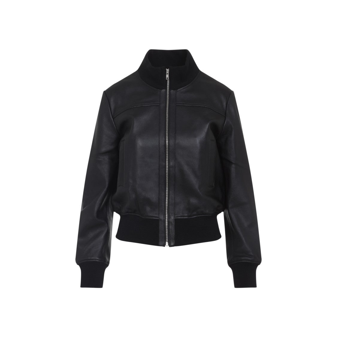 The Frankie Shop Luxe Black Leather Jacket