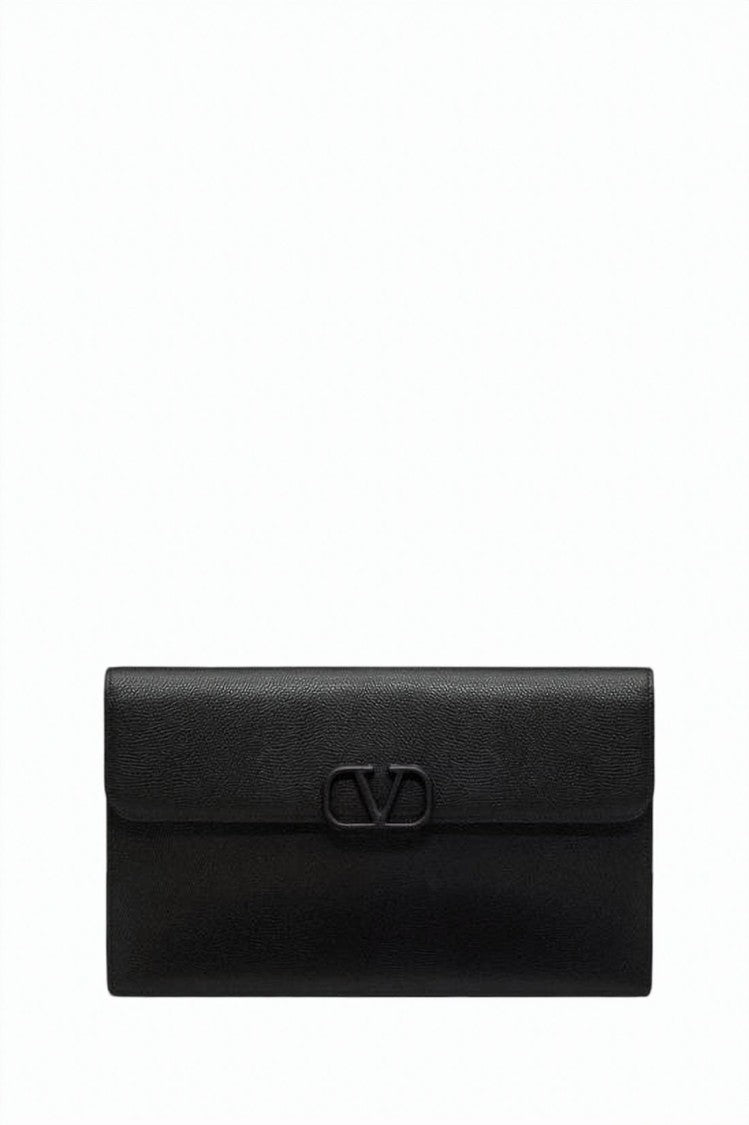 Valentino Garavani Textured Leather Rectangle Clutch