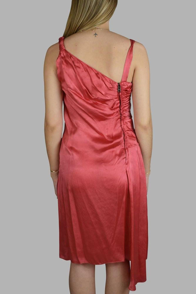 Prada Fluid Mini Dress With Pleated Details