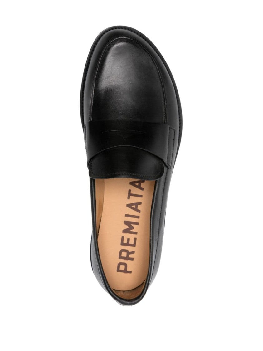 Premiata Penny Slot Black Calf Leather Flat Shoes