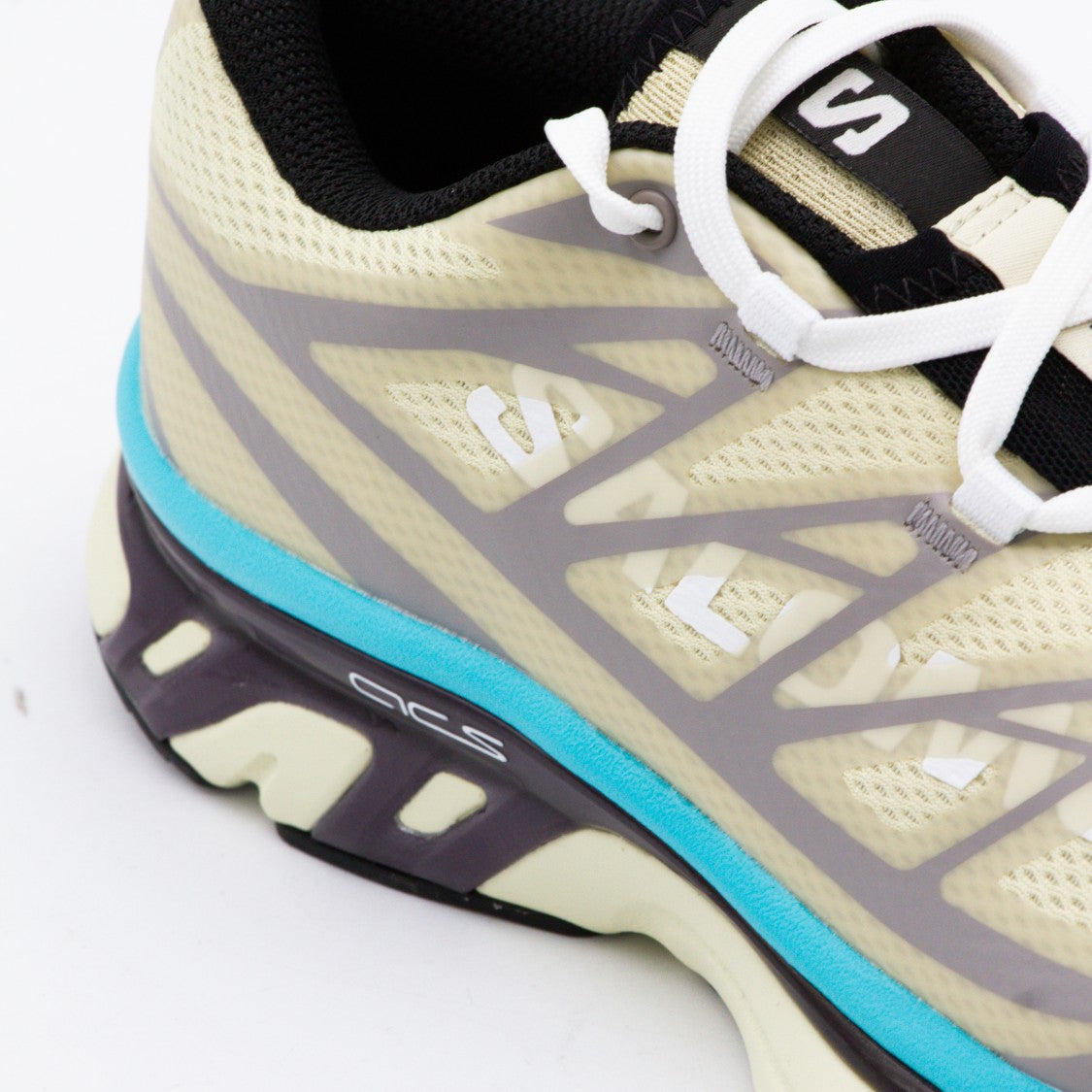 Mm6 By Maison Margiela X Salomon Translucent Beige Sneakers With Grey Overlays And Dynamic Sole